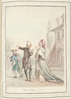 1776 Prints: Roman Citizens, leaf from A Collection of Dresses by David Allan Mostly from Nature, 1776