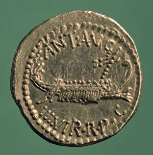 Mark Anthony Gallery: Roman coin, Marc Antony Legionary Denarius, 32-1 BC