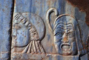 Libya Prints: Roman comic masks, Sabratha, Libya, c161-c192 AD