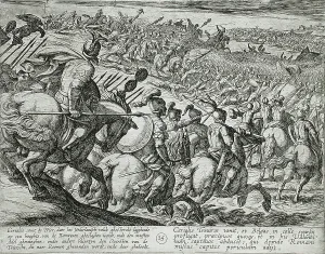 The Roman Commander Cerialis Attacks Near Trier, Publshed 1612. Creator: Antonio Tempesta