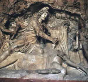 Mithras Prints: Roman depiction of Mithras killing the bull, 3rd century