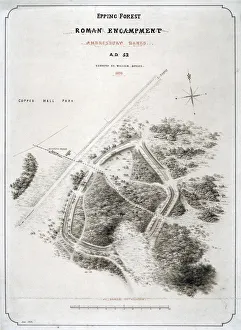 Roman encampment in Epping Forest, Essex, 1876. Artist: William d Oyley