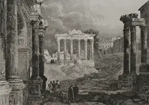 Unesco Prints: Roman Forum, 1840. Creator: Leonce Lhuillier