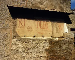 Roman graffiti on the wall, Road of Abundance, Pompeii, Italy, 2002. Creator: LTL