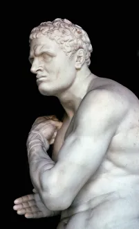 Roman Hellenistic-style sculpture of a boxer