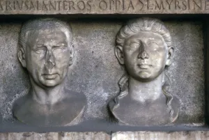 Roman Husband and wife (funerary slab) Imperial period. At Museo Nazionale Romano, Rome Roman Husband and wife (funerary slab) Imperial period. At Museo Nazionale Romano, Rome
