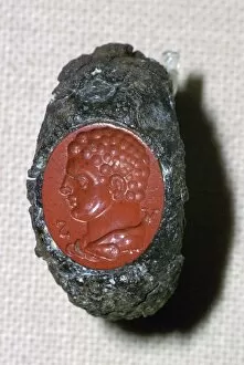 Jasper Collection: Roman iron ring with a red jasper gem