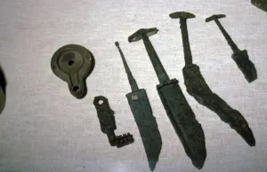 Iron Prints: Roman Iron Swords, Key and Clay Lamp from Bavaria, Germany, c2nd century BC-5th century
