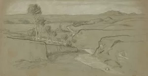 Vedder Elihu Gallery: Roman Landscape, c. 1900. Creator: Elihu Vedder