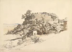 Roman Landscape near Rocca di Papa, 1866. Creator: Ernst Furchtegott Mohn Roman Landscape near Rocca di Papa, 1866. Creator: Ernst Furchtegott Mohn