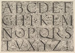 Daniel Collection: Roman Majuscule Alphabet, ca. 1520. Creator: Daniel Hopfer