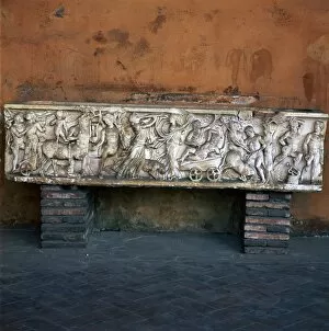 Mythical Creature Collection: Roman marble sarcophagus with Dionysiac scenes, 2nd century