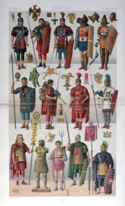 Gladiator Prints: Roman military and gladiatorial costume, c1800-1836. Artist: Firmin Didot