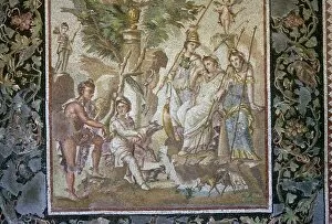 Trojan Wars Gallery: Roman mosaic of the judgement of Paris