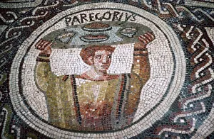 Dish Prints: Roman mosaic of a man carrying a dish