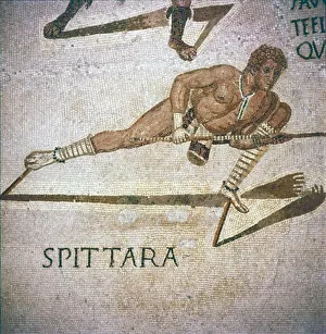 Agility Prints: Roman Mosaic of Performer killing leopards in Spectacle, Tunisia, 3rd century