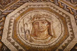 Roman Mosaic of the Season Autumn at Museum of Pagan Art, Arles, France, c1st-2nd century