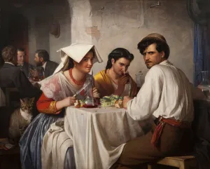Farmer Prints: In a Roman Osteria, 1866. Artist: Bloch, Carl (1834-1890)
