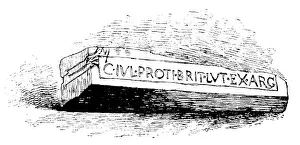 Find Prints: A Roman pig of lead discovered at South Cave, East Yorkshire, 1890. Creator: Unknown
