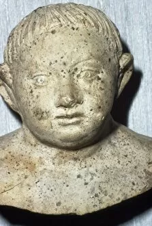 Roman Pipeclay Head of Child from Roman grave at Colchester, Essex, c2nd-3rd century