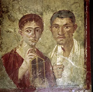 Baker Prints: Roman portrait paining of Terentius Neo and his wife, Pompeii, Italy