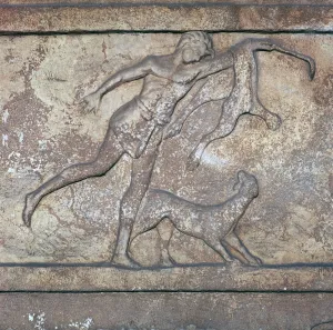Roman relief of Bacchus with a panther