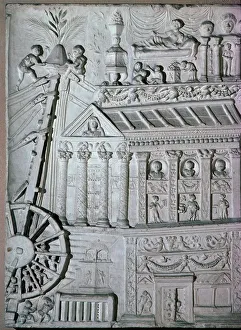 Crane Prints: Roman relief of a crane being used