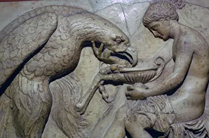 Naked Gallery: Roman relief of Ganymede being born off by Zeus