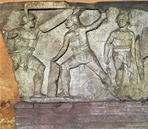 Roman relief of gladiators