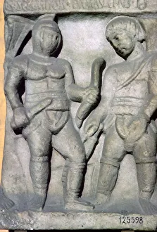 Roman relief of gladiators, 3rd century