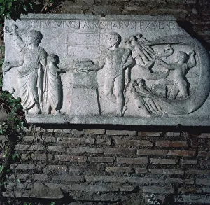 Roman relief of a haruspex, 3rd century Roman relief of a haruspex, 3rd century