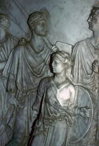 Roman relief of a Lictor carrying the Fasces in a procession