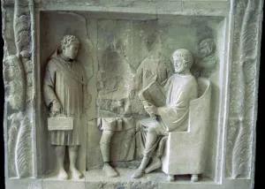 Roman relief of a schoolroom scene