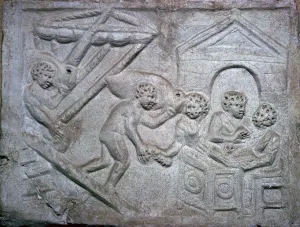 Clerk Prints: Roman relief of a ship unloading amphorae