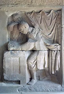 Tax Inspector Prints: Roman relief of a tax-collector