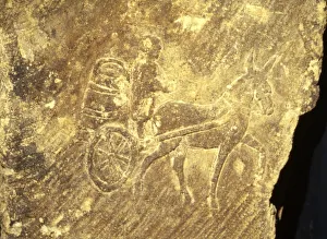 Roman relief Transport of wine barrel by donkey cart, Metz, France, c1st century Roman relief Transport of wine barrel by donkey cart, Metz, France, c1st century