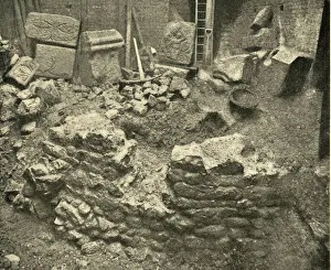 Adam Charles Black Prints: Roman Remains Found In A Bastion of London Wall, 1908