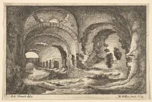 Tivoli Prints: Roman remains at Tivoli, 1673. Creator: Wenceslaus Hollar