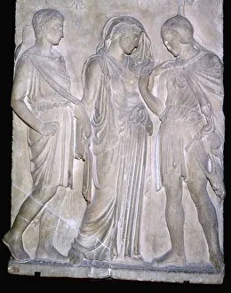 Roman replica of a Greek relief of Orpheus and Eurydice Roman replica of a Greek relief of Orpheus and Eurydice