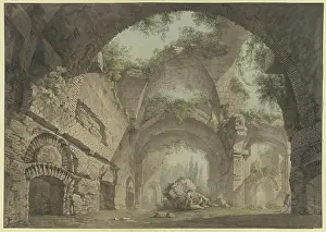 Overgrown Prints: Roman ruined hall: the Basilica of Constantine, 1788. Creator: Maximilian von Verschaffelt