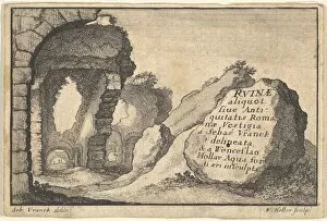 Hollar Collection: Roman Ruins, second version of title-page, ca. 1650. Creator: Unknown