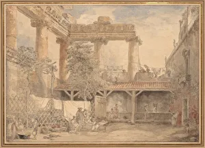 1733 1808 Prints: Roman Ruins, Villa Pamfili, 1774. Creator: Hubert Robert (French, 1733-1808)