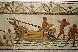 Bardo Museum Prints: Roman Sea mosaic, 2nd-3rd century