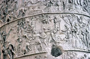 Roman Soldiers building fort in the Dacian Wars, Trajans Column, Rome, c2nd century Roman Soldiers building fort in the Dacian Wars, Trajans Column, Rome, c2nd century