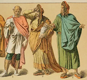 Hand On Head Prints: Roman times, 1881. Creator: Unknown
