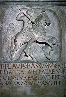 Cavalryman Prints: Roman tombstone of Flavius Bassus, 5th century