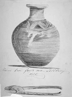 Roman vase found near Lothbury, City of London, 1835