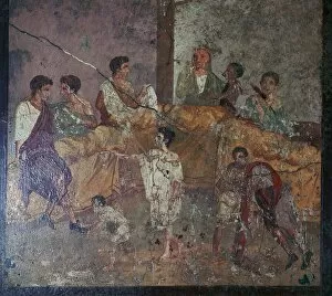 Party Collection: Roman wall-painting of a dinner party