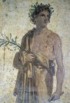 Pompeii Prints: Roman wall-painting of a poet from Stabiae near Pompeii