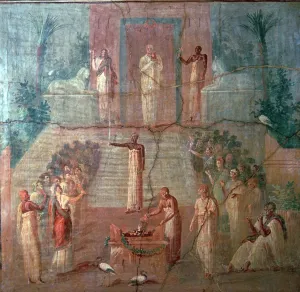 Isis Gallery: Roman wall-painting of Priests of Isis worshipping, 1st century